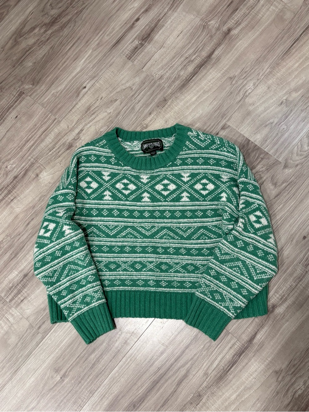 Vintage American Eagle Outfitters Green Crewneck Sweater XL